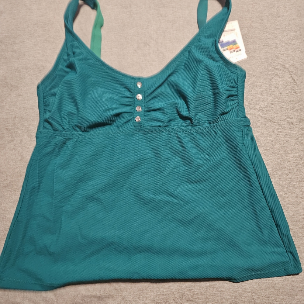 Time and Tru Teal Swim Top